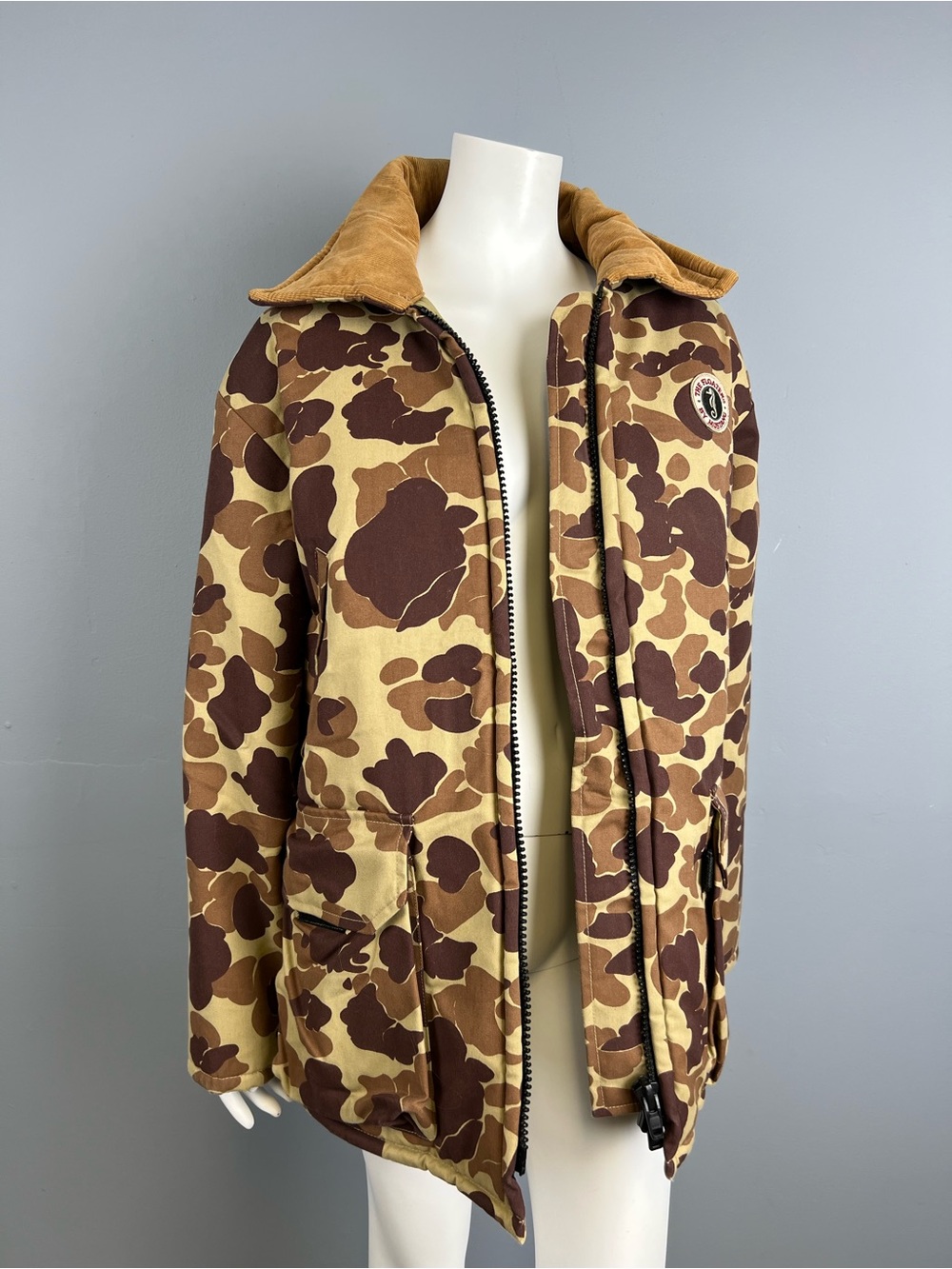 Mustang Outerwear Men's Brown Camo Packable Jacket with zipper hide  Collar